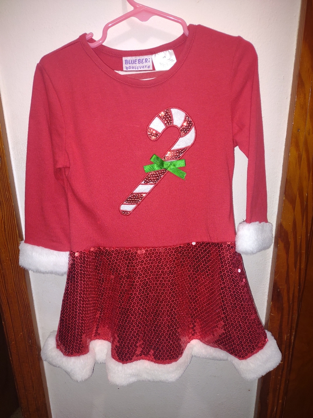 Darling Blueberi Boulevard Size 4/5 Christmas Candy Cane Dress w/ pants